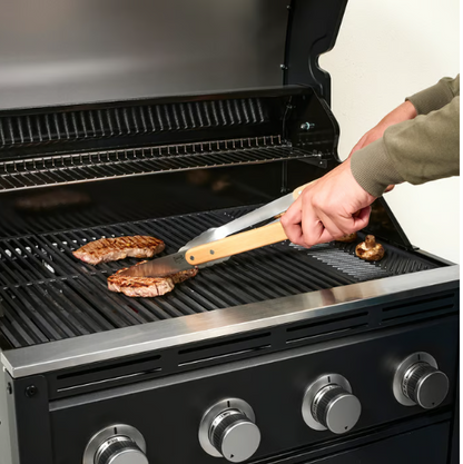 IKEA GRILLTIDER 3-piece barbecue tools set, stainless steel/beech