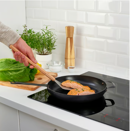 IKEA GRILLTIDER 3-piece barbecue tools set, stainless steel/beech