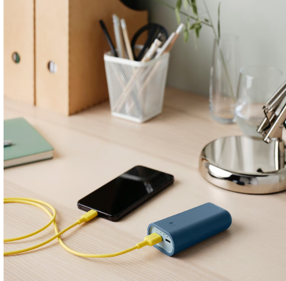 IKEA VARMFRONT Power bank, blue, 5200 mAh