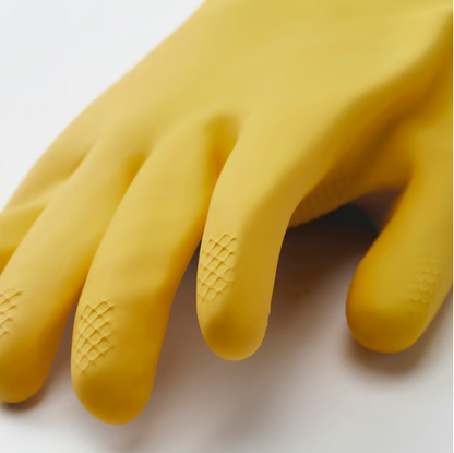 IKEA RINNIG Cleaning gloves, bright yellow/off-white, M