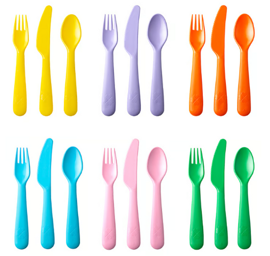 IKEA KALAS 18-piece cutlery set, mixed colours/seasonal edition