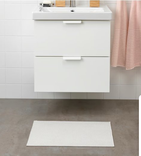 IKEA FINTSEN Bath mat, white, 40x60 cm