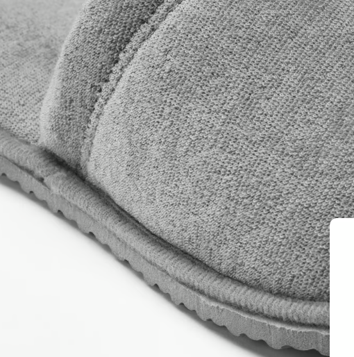 IKEA TÅSJÖN Slippers, grey, L/XL