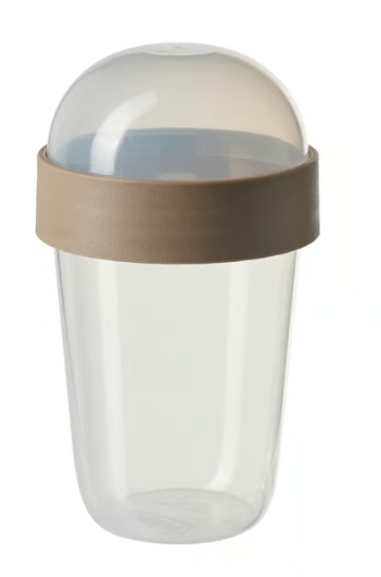 IKEA SPLITTERNY Snack container, transparent/light grey-brown, 300 ml