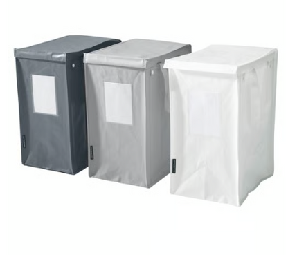 IKEA DIMPA Waste sorting bag, white/dark grey/light grey, 22x35x45 cm/35 l (Set of 3)