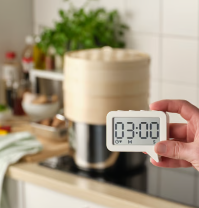 IKEA LJUNGPIPARE Clock/timer, white, 8x7 cm