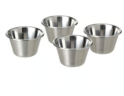 IKEA GRILLTIDER Bowl for dip sauce, stainless steel, 7 cm (Set of 4)