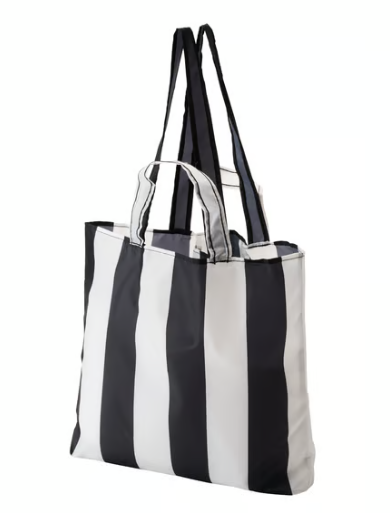 IKEA SKYNKE Carrier bag, striped/black white, 45x36 cm