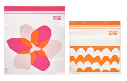 IKEA ISTAD Resealable bag, pink/orange, 2.5/1.2 l (50 Bag)