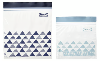 IKEA ISTAD Resealable bag, patterned/blue, 1/0.4 l (60 BAG)