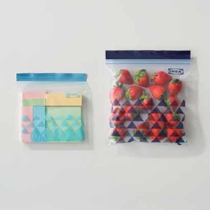 IKEA ISTAD Resealable bag, patterned/blue, 1/0.4 l (60 BAG)