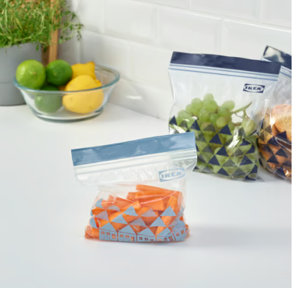 IKEA ISTAD Resealable bag, patterned/blue, 1/0.4 l (60 BAG)