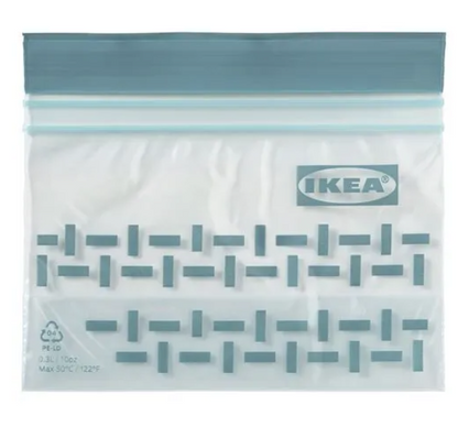 IKEA ISTAD resealable bag, grey-green, 0,3 l, 25 pack
