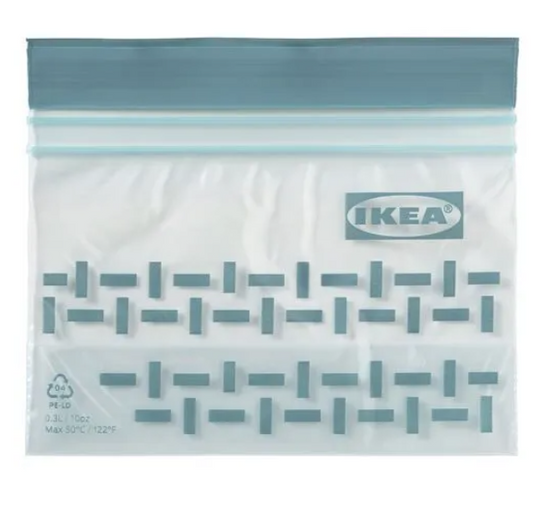 IKEA ISTAD resealable bag, grey-green, 0,3 l, 25 pack