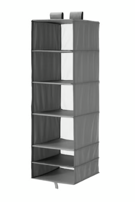 IKEA SKUBB Storage with 6 compartments, dark grey, 35x45x125 cm