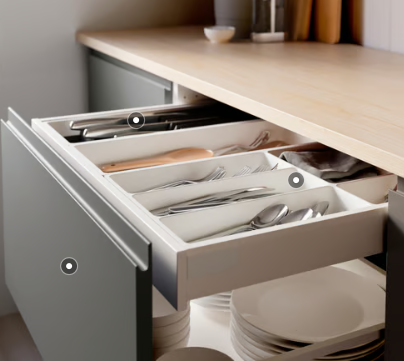 IKEA UPPDATERA Utensil tray, white, 20x50 cm