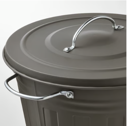 IKEA KNODD Bin with lid, grey, 16 l
