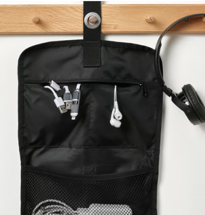 IKEA FODERSKOPA Cable organizer bag, black