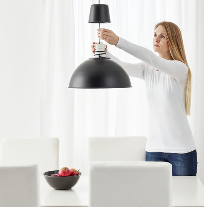 IKEA SKURUP Pendant lamp, black, 38 cm