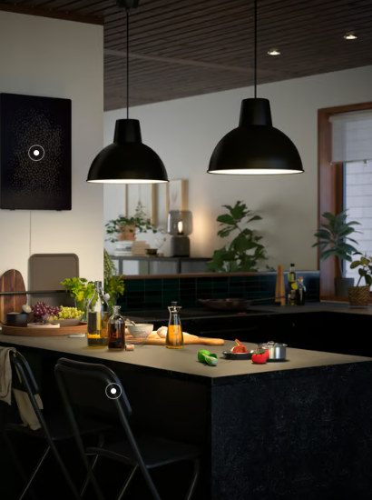 IKEA SKURUP Pendant lamp, black, 38 cm