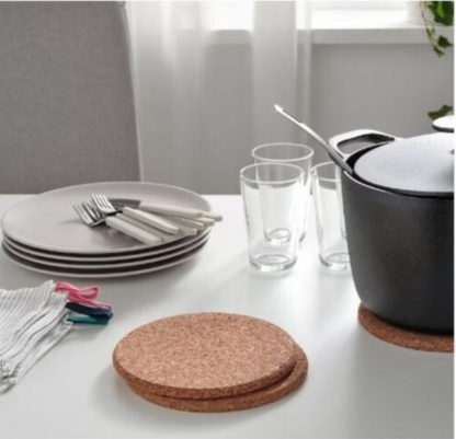 IKEA HEAT Pot stand, cork, 19 cm set of 3