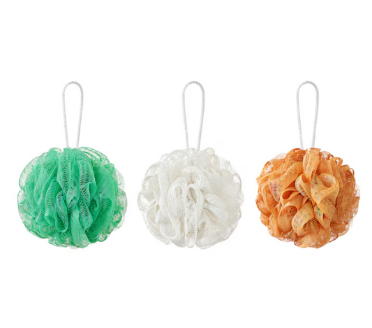 Body puff, multicolour Set of 3