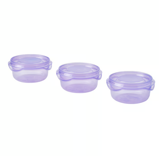 IKEA Food container, transparent/blue, 70 ml (Set of 3)