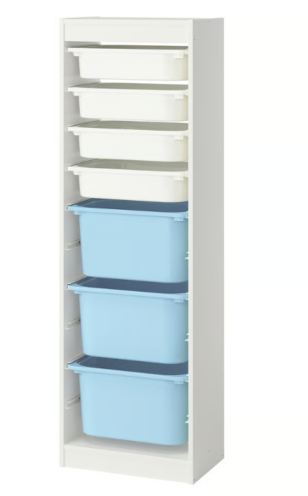 TROFAST Storage combination with boxes,  46x30x145 cm