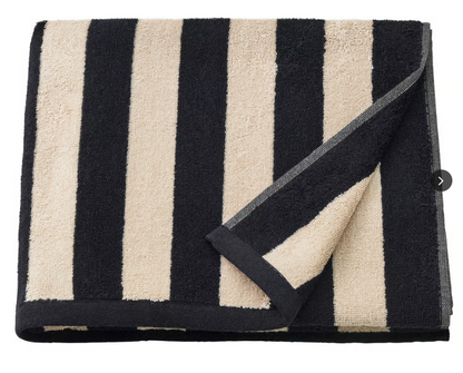 SLÅNHÖSTMAL Bath towel, bright blue/light blue striped, 70x140 cm