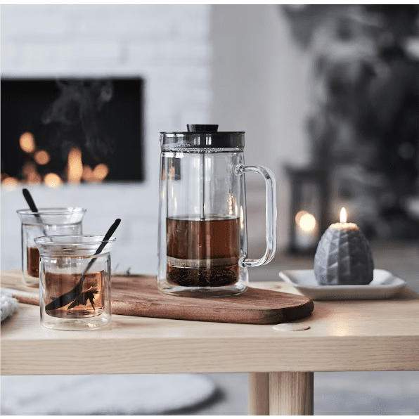 IKEA EGENTLIG Coffee/tea maker, double-walled/clear glass, 0.3 Liter