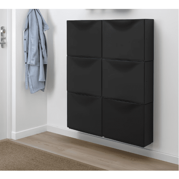 TRONES Shoe cabinet/storage, black, 52x18x39 cm