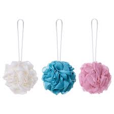 ÅBYÅN Body puff, multicolour Set of 3