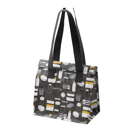 IKEA FLADDRIG Lunch bag, patterned grey, 25x16x27 cm