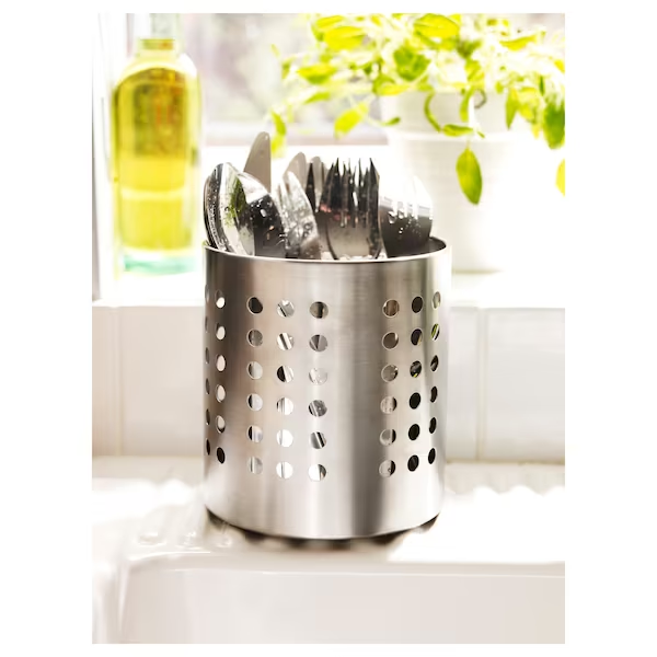 ORDNING Cutlery stand, stainless steel, 13.5 cm