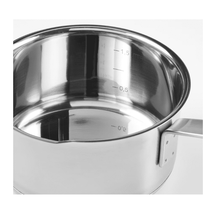 IKEA HEMKOMST Saucepan with lid, stainless steel/glass, 2 liter