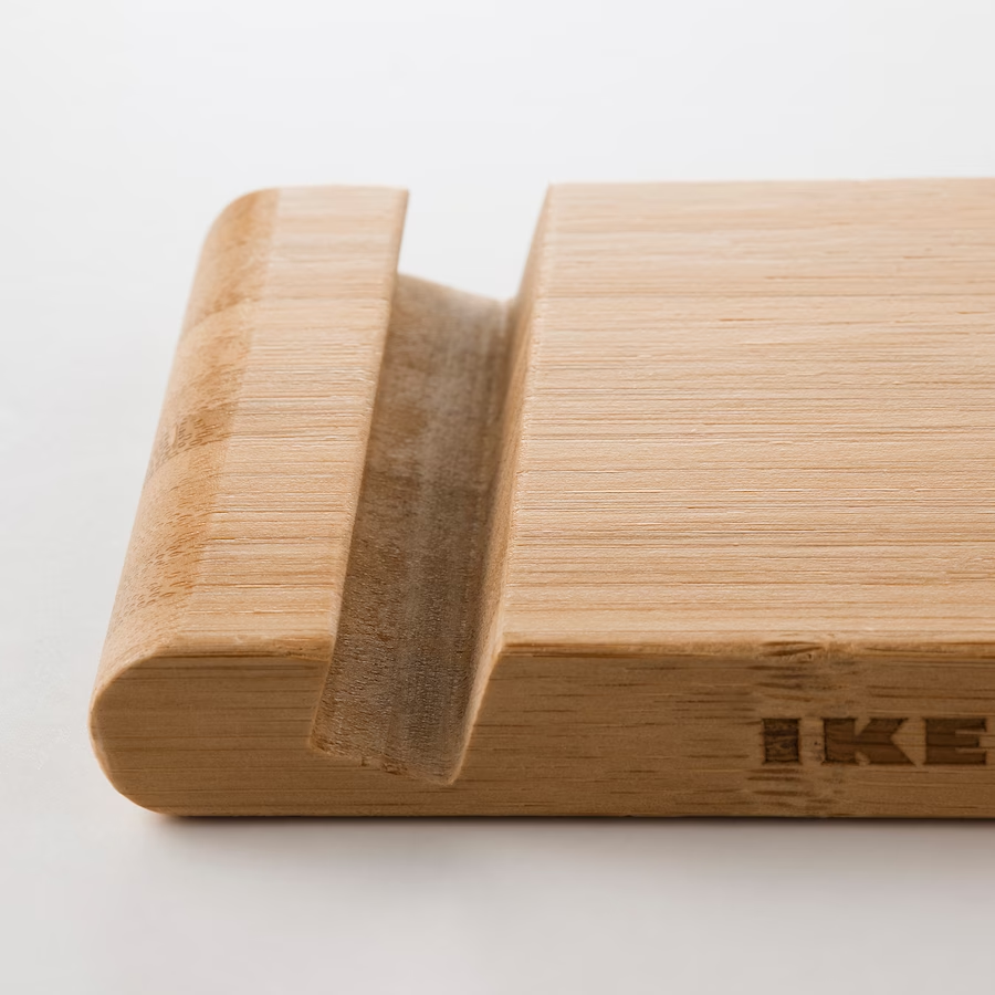 IKEA BERGENES HOLDER FOR MOBILE PHONE/TABLET, BAMBOO