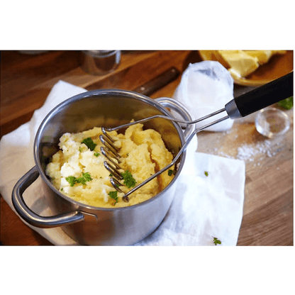 POTATO MASHER, STAINLESS STEEL/BLACK