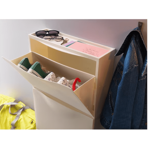 IKEA TRONES Shoe cabinet/storage, white, 52x18x39 cm (set of 2)