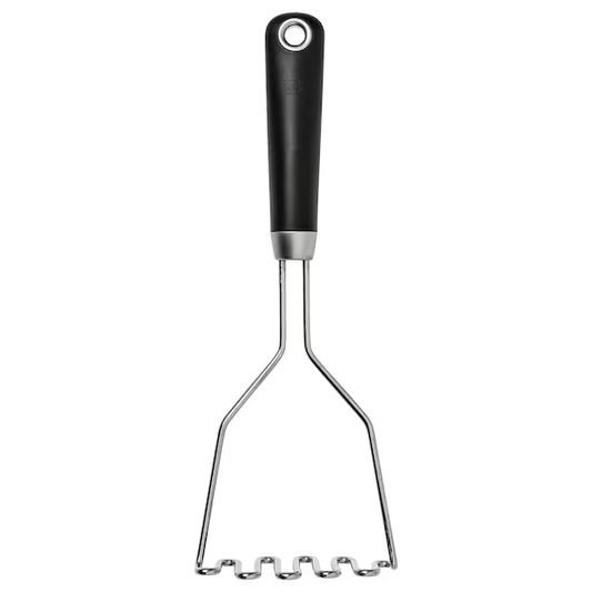 POTATO MASHER, STAINLESS STEEL/BLACK