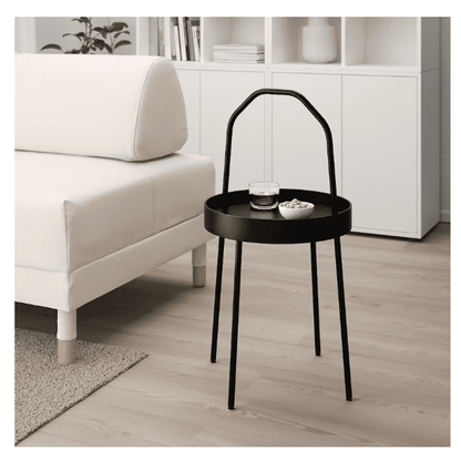 IKEA BURVIK Side table, black, 38 cm