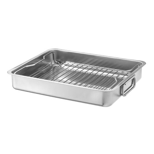 IKEA KONCIS Roasting tin with grill rack, stainless steel, 40x32 cm