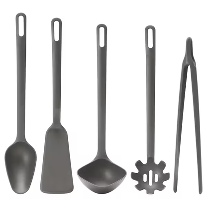 IKEA FULLANDAD 5-PIECE KITCHEN UTENSIL SET, GREY