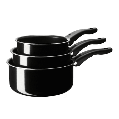 IKEA KAVALKAD Saucepan, set of 3, black