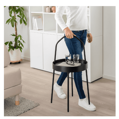 IKEA BURVIK Side table, black, 38 cm