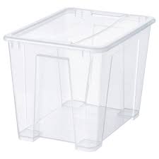 IKEA SAMLA Box with lid, transparent, 39x28x28 cm/22 Liter