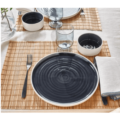 IKEA OMBONAD Plate, dark grey, 26 cm Set of 2