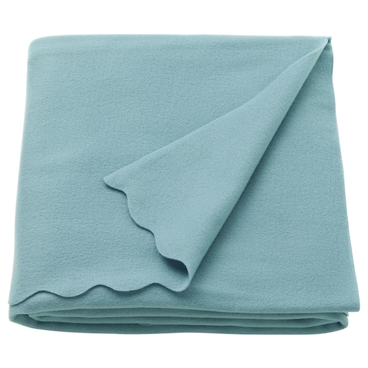 IKEA THORGUN THROW BLANCKET, LIGHT BLUE, 120X160 CM