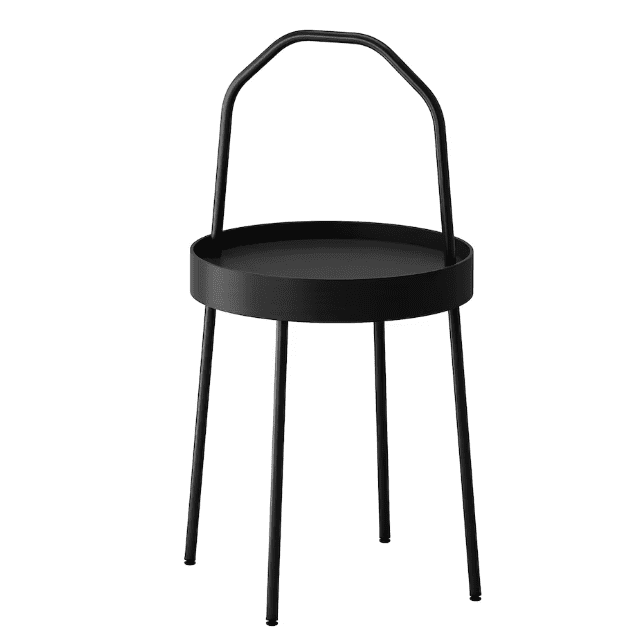 IKEA BURVIK Side table, black, 38 cm